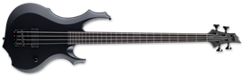 LTD F-4 Black Metal Black Satin 4-String Electric Bass Guitar 2023